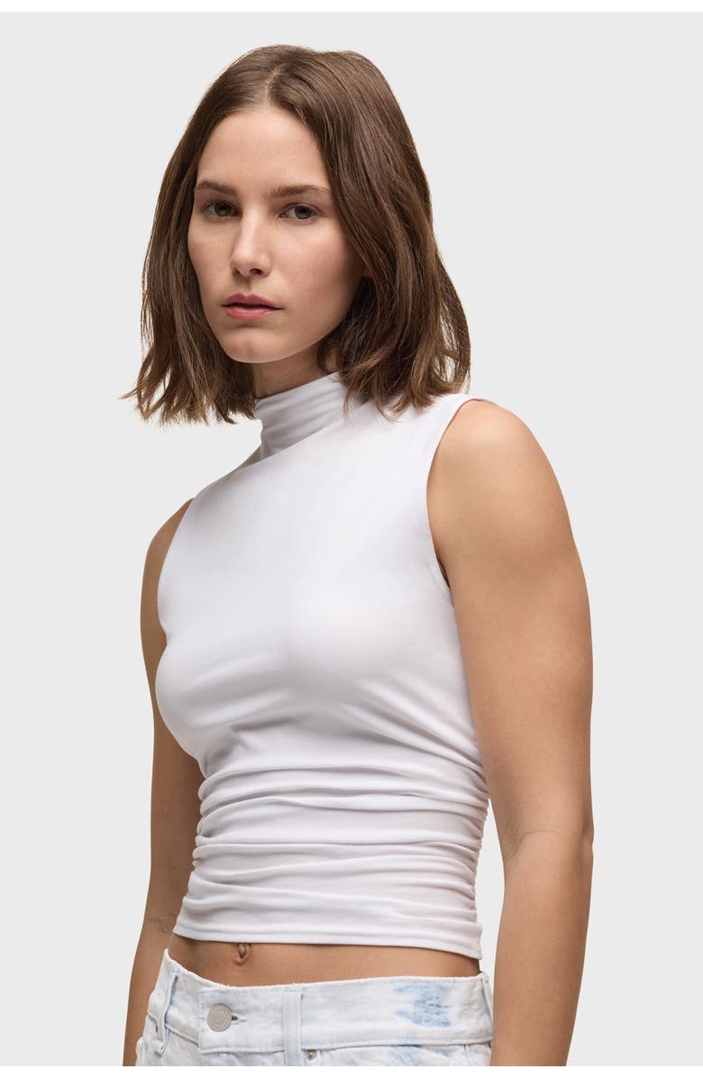 Hudson Jeans tank w/ side seam ruching, Alternate, color, White