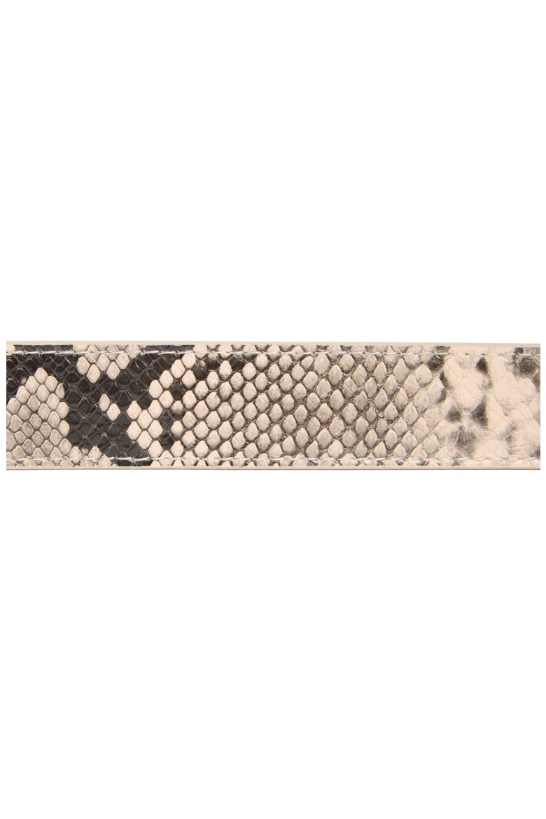 Snakeskin Embossed Faux Leather Belt, Alternate, color, CREAM