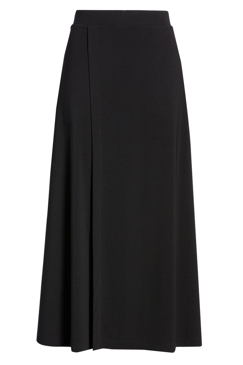 Soft Drape Midi Skirt, Alternate, color, BLACK