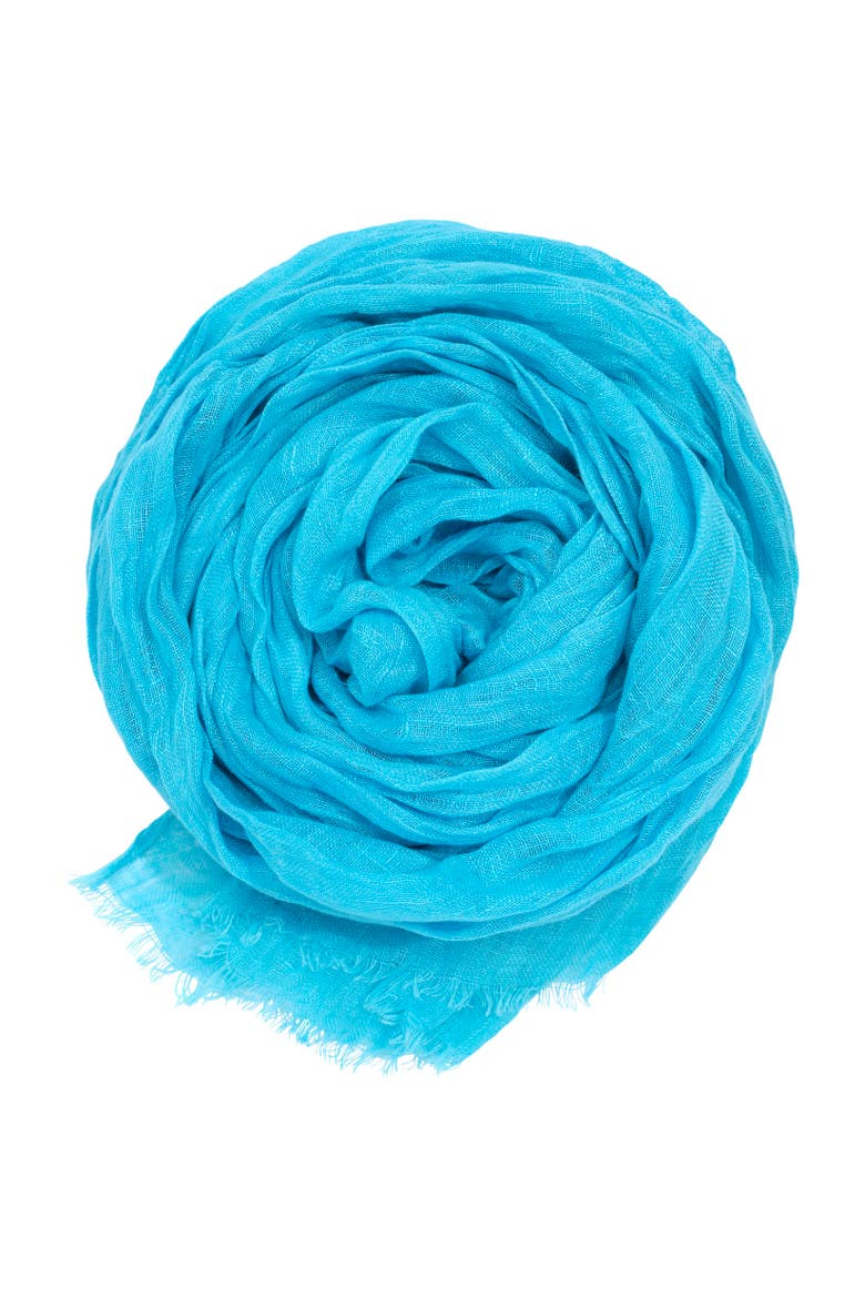Linen Scarf, Alternate, color, Perfect Turquoise