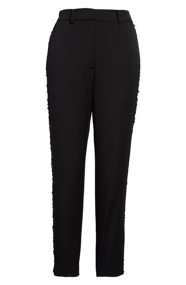 AllSaints Sofia Sequin Stripe High Waist Tapered Pants, Alternate, color, 