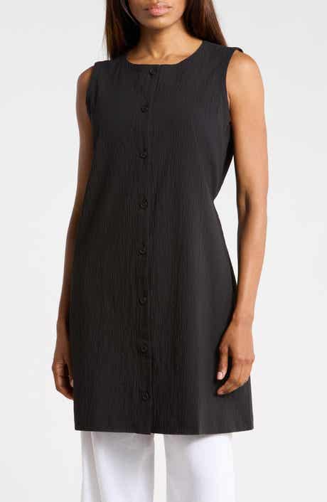 Eileen Fisher Longline Stretch Organic Cotton Vest
