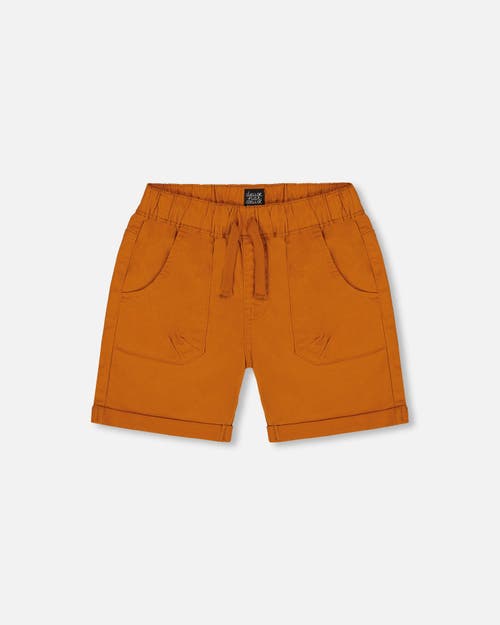 Deux Par Deux Baby Boy's Stretch Twill Short Vibrant Orange In Vibrant Orange