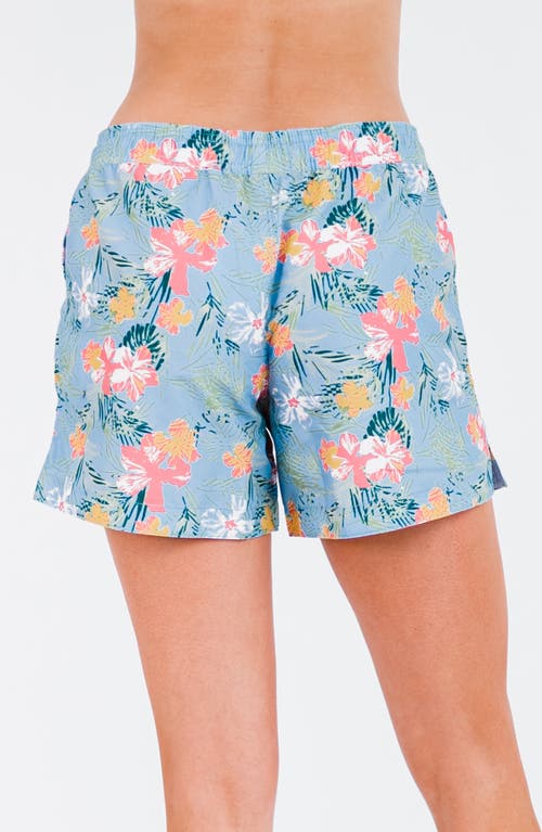 Calypsa Plus Size 4" Board Shorts In Blue