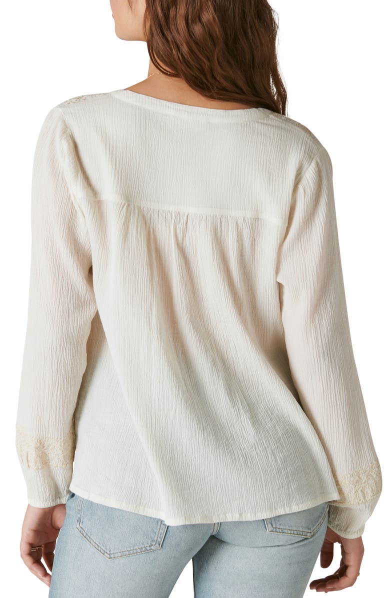 Lucky Brand Embroidered Popover Top, Alternate, color,