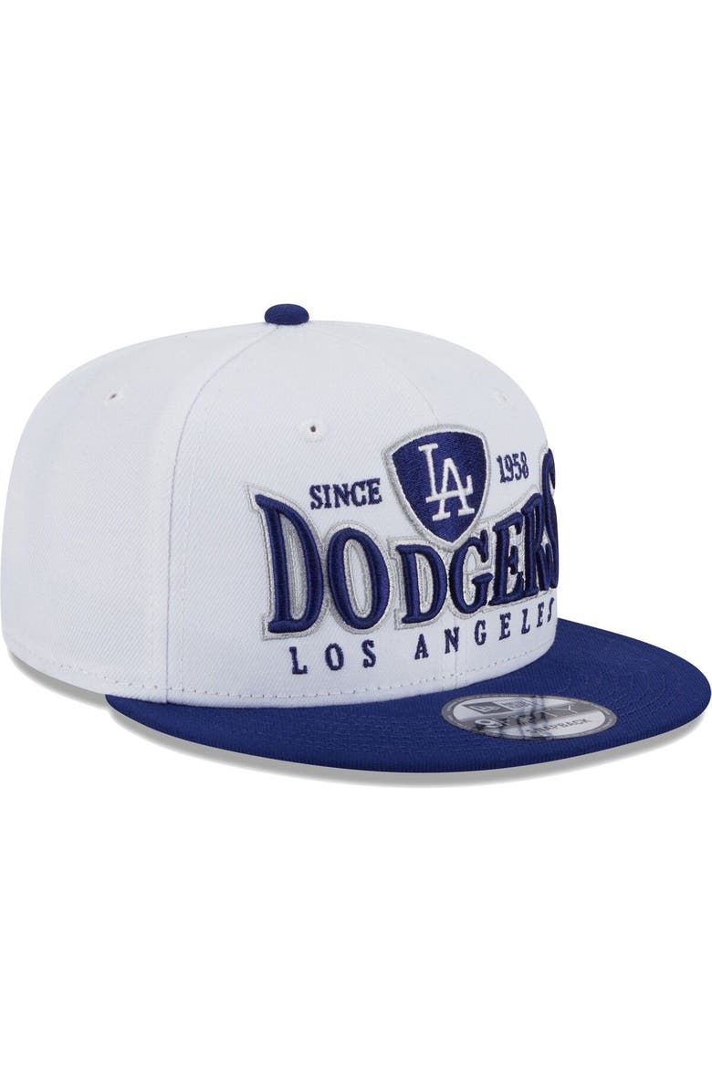 New Era Men's New Era White/Royal Los Angeles Dodgers Crest 9FIFTY Snapback Hat, Alternate, color,