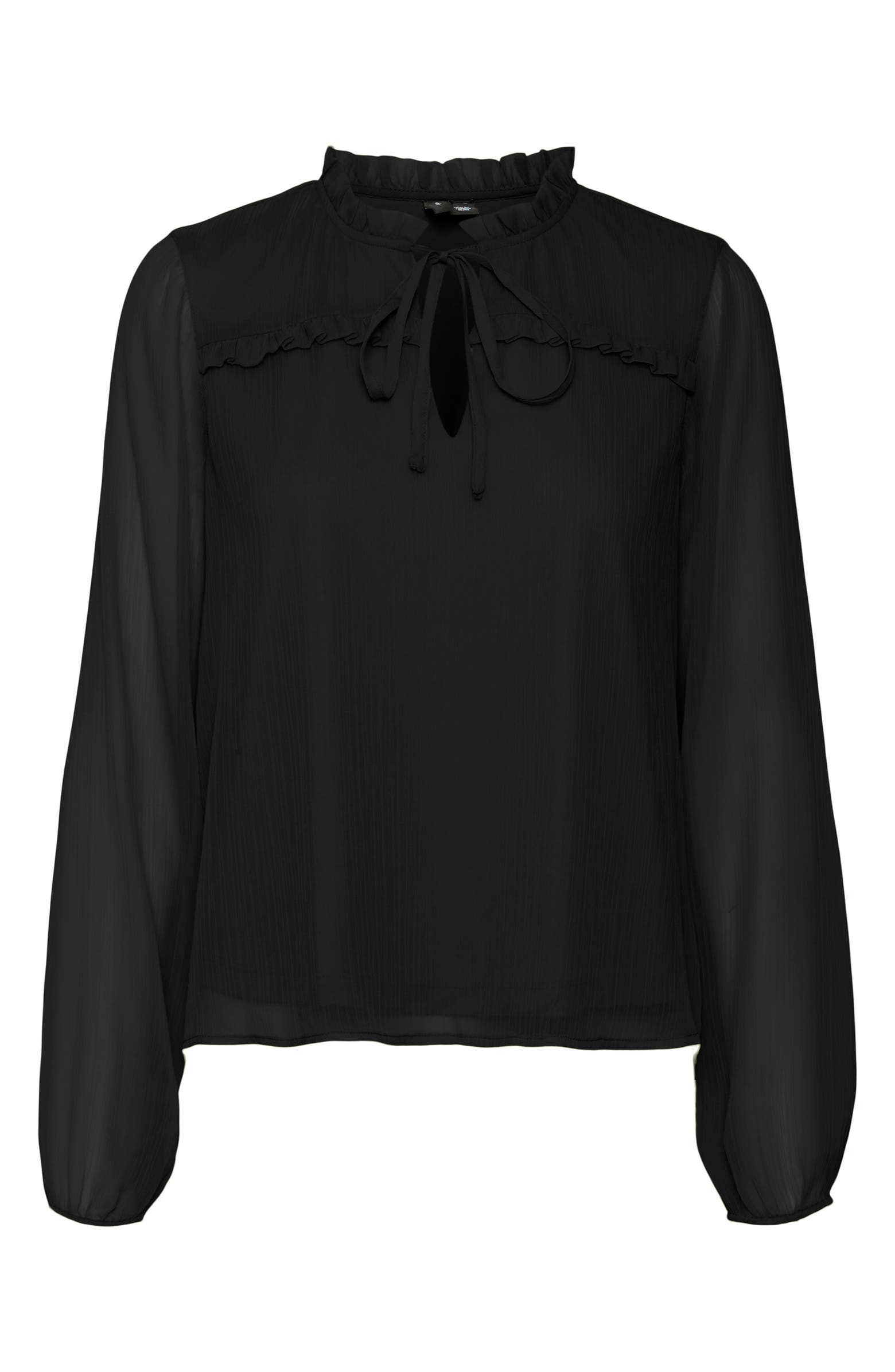 VERO MODA Ruffle Neck Long Sleeve Top | Nordstromrack