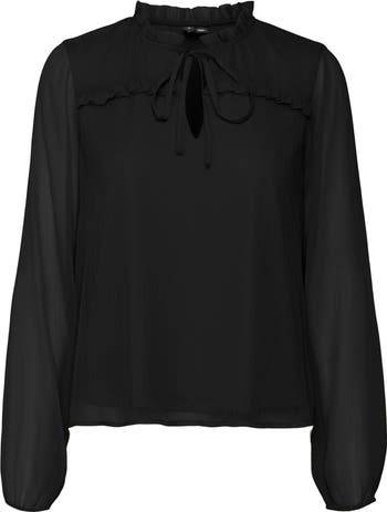 VERO MODA Ruffle Neck Long Sleeve Top | Nordstromrack
