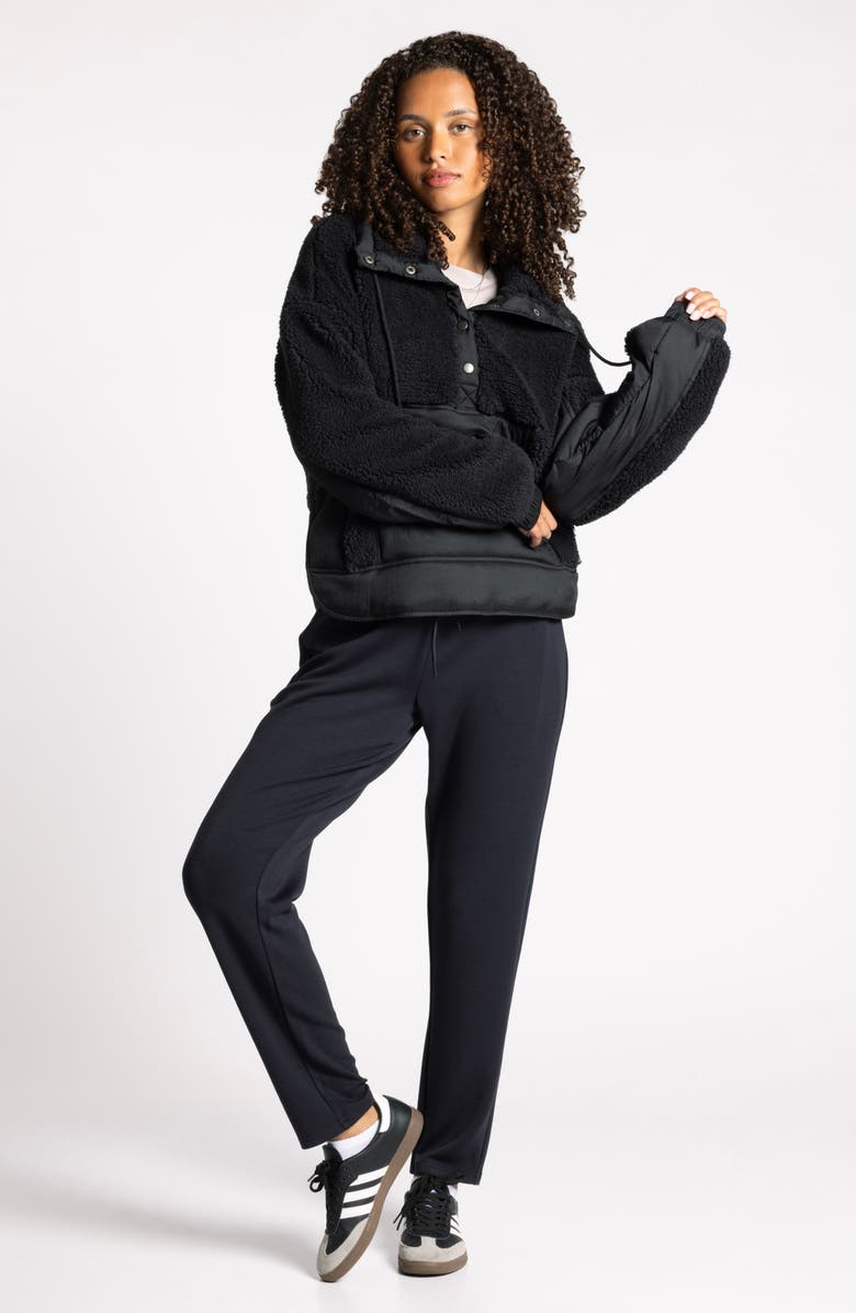 Thread & Supply Aurora Mixed Media Anorak, Alternate, color, Black