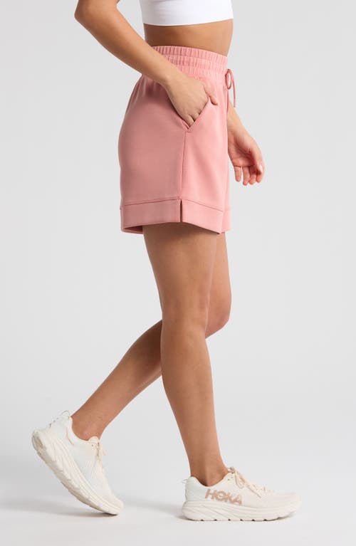 Zella Ultrasoft High Waist Scuba Knit Shorts In Pink