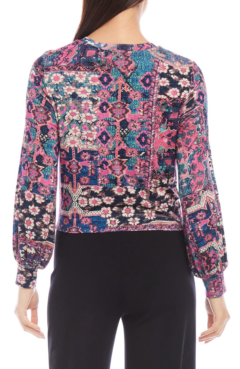 Karen Kane Abstract Print Drape Front Top, Alternate, color, 