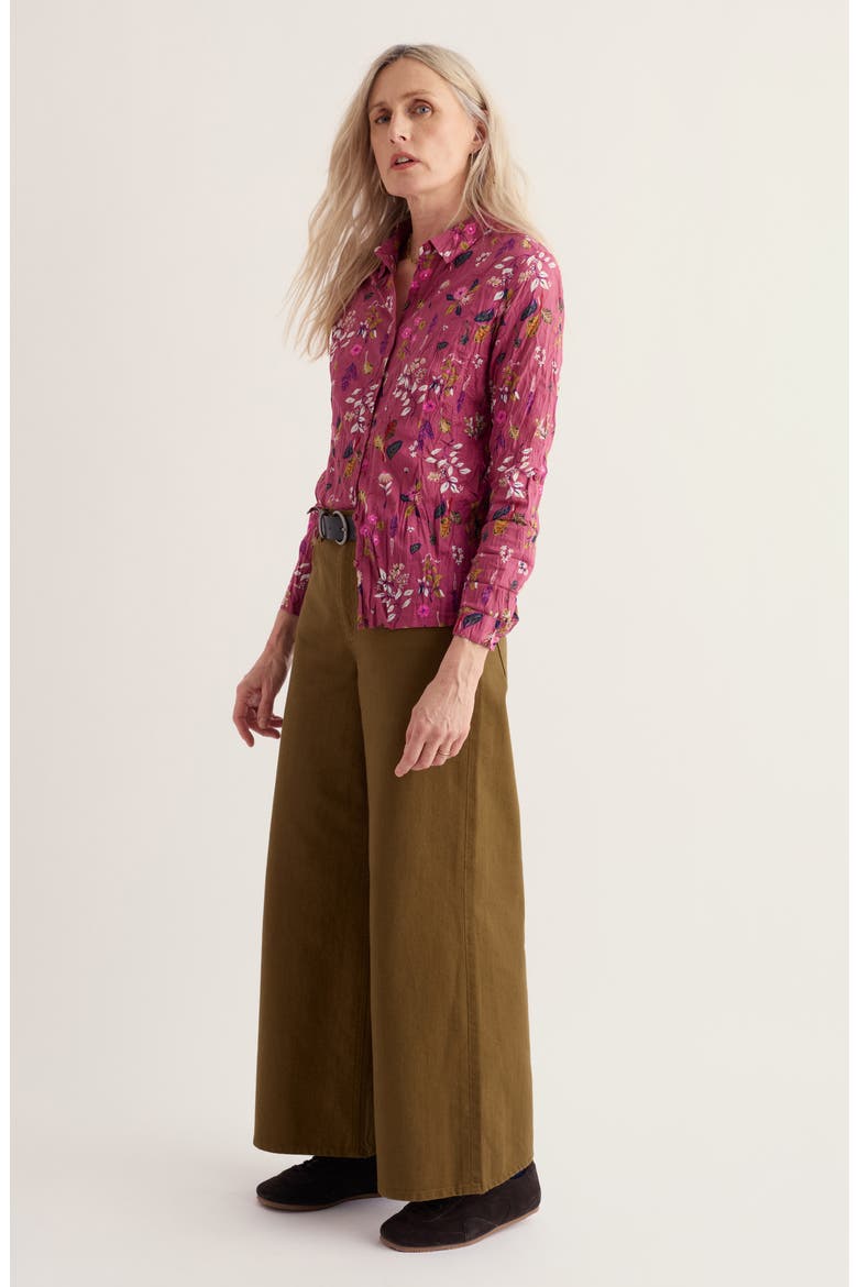 Larissa Organic Cotton Shirt, Alternate, color, FLORA STUDY ROSA