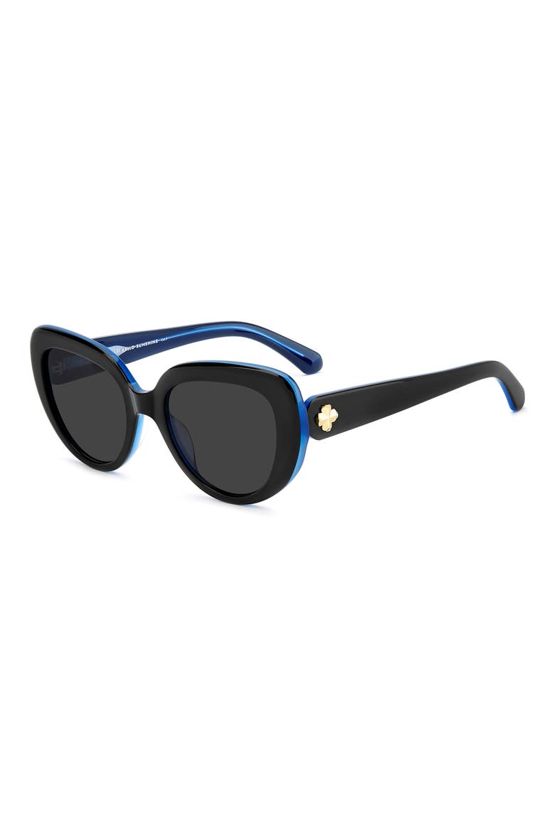 rana 53mm rectangular sunglasses, Alternate, color, BLACK BLUE/ GREY