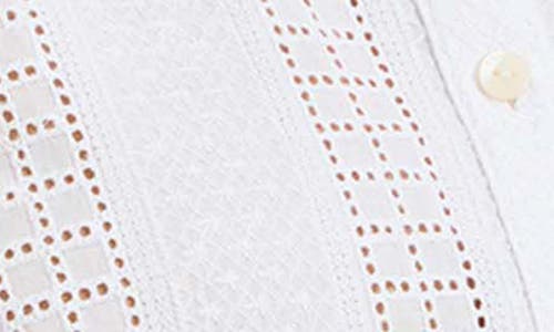 Foxcroft Zoey Mixed Stitch Cotton Button-up Shirt In White