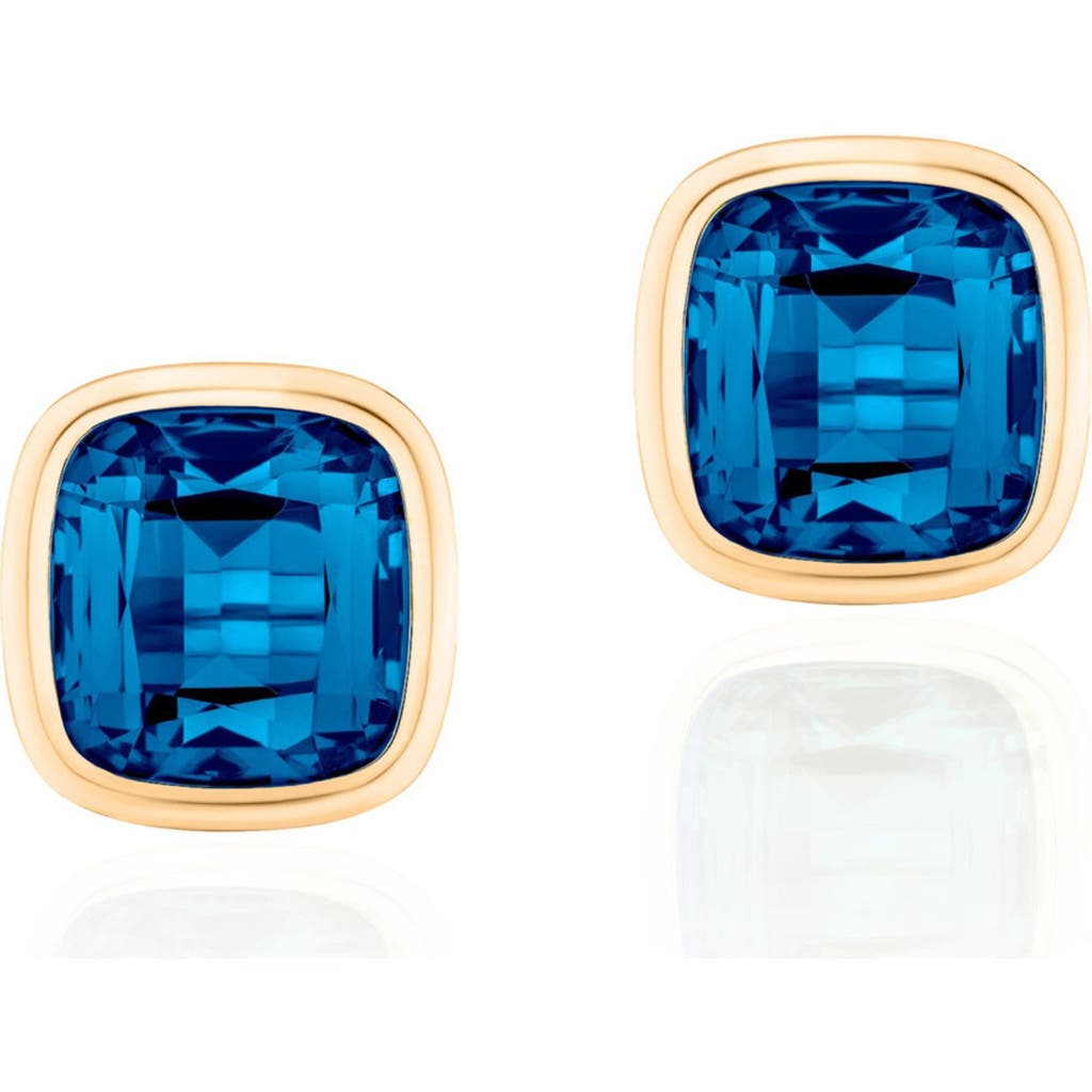 Goshwara Manhattan Cushion Cut Stud Earrings In Gold