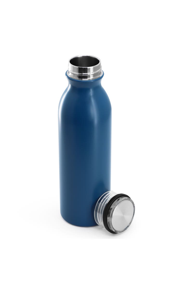 Gibson Home Marina 4 Piece 20 Ounce Double Wall Stainless Steel Thermal Bottle with Acrylic Lid, Alternate, color, Blue