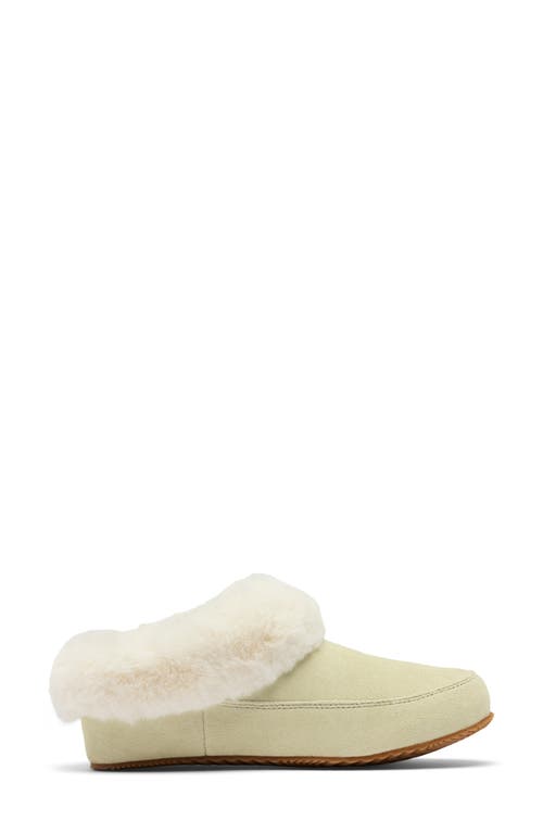 Sorel Go Coffee Run Faux Fur Slipper In Green
