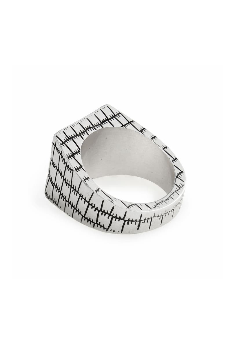 Croc Texture Signet Ring, Alternate, color, WARM SILVER