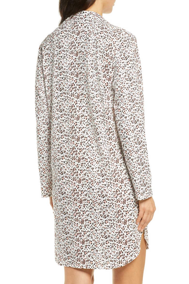 Luxe Animal Print Maternity/Nursing Nightshirt, Alternate, color, LEOPARD PRINT