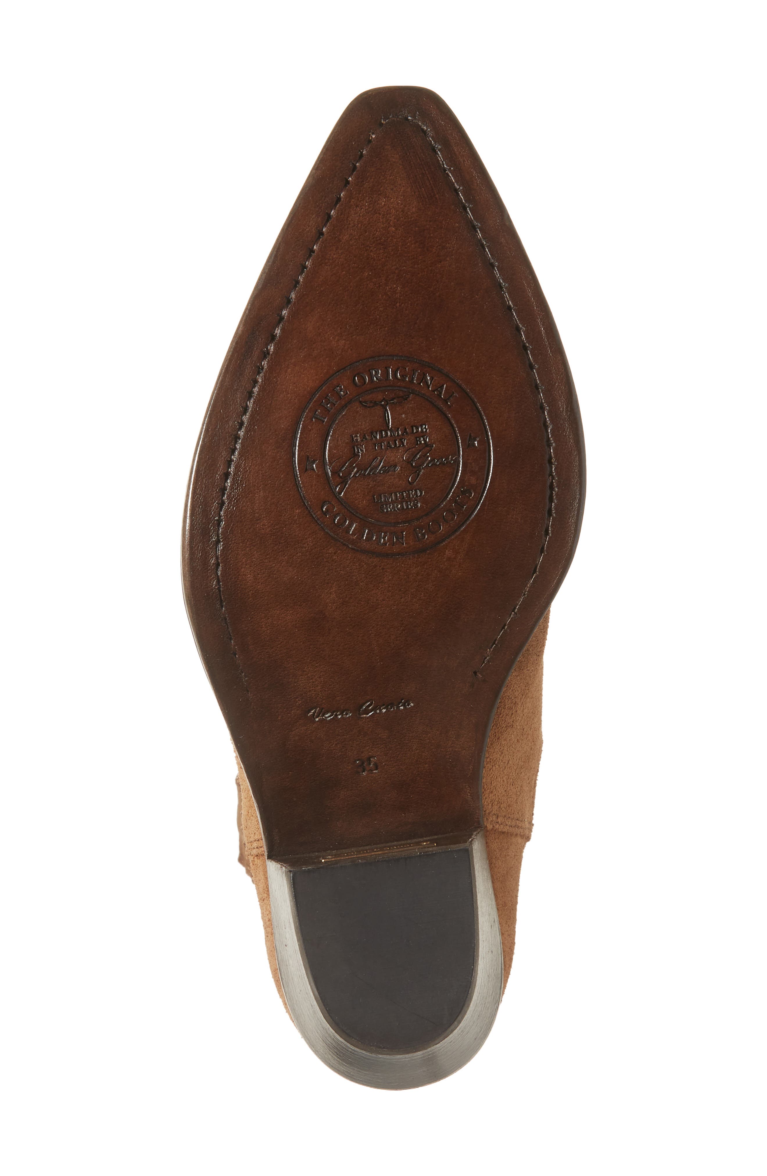 Golden Goose Wish Star Pointed Toe Western Boot, Alternate, color, Tan