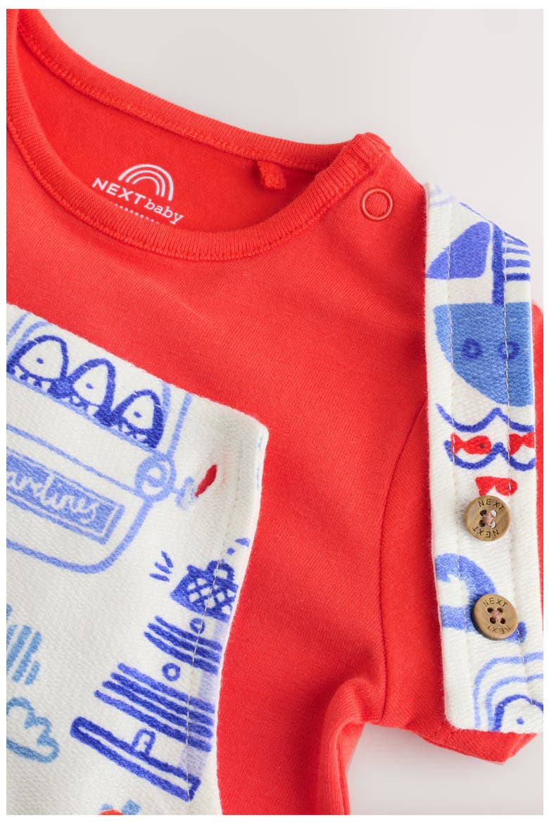 Nautical Romper & Bodysuit Set, Alternate, color, RED