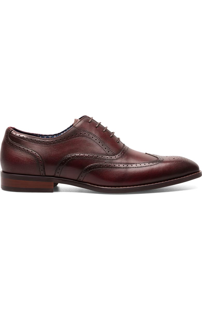 Stacy Adams Kaine Wingtip Oxford, Alternate, color, Burgundy