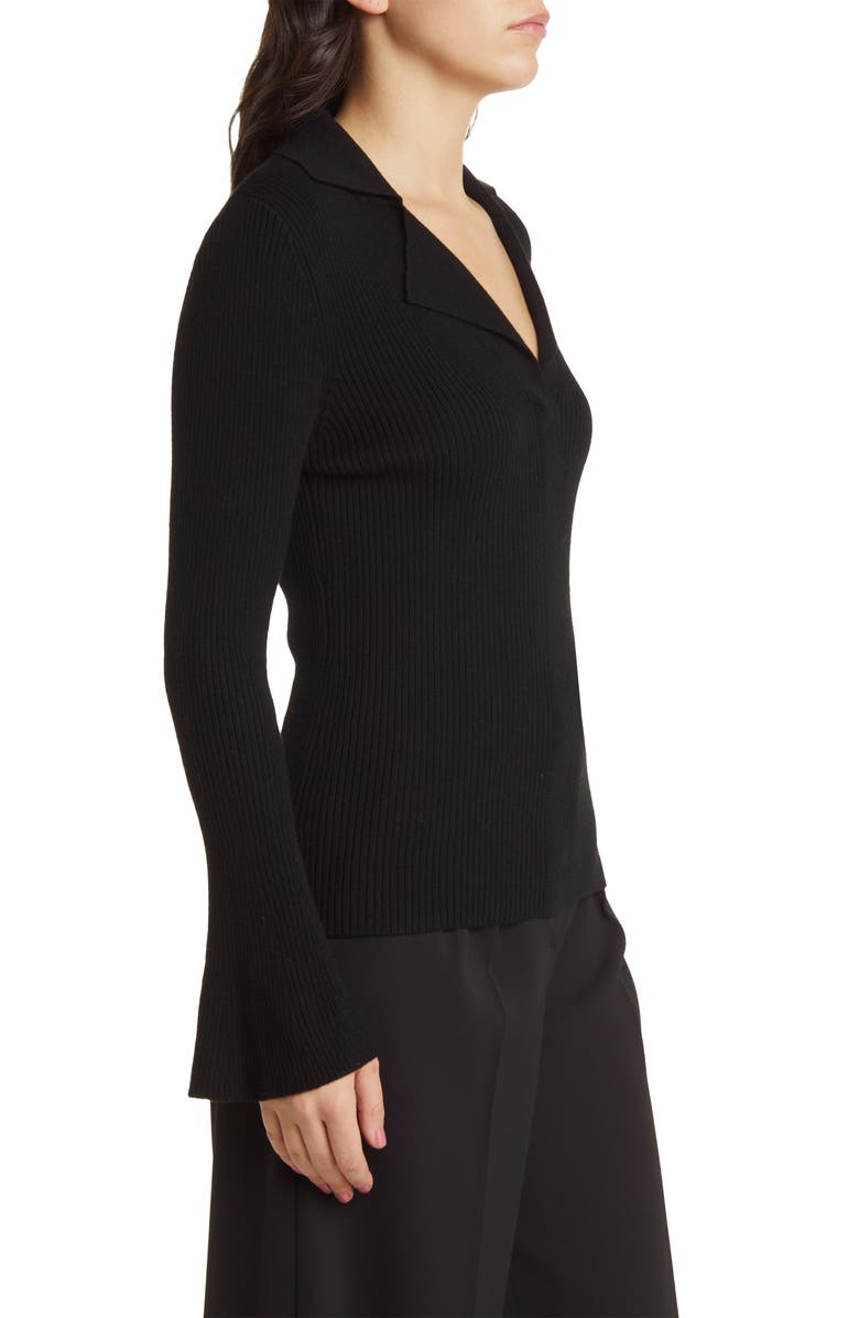 KOBI HALPERIN Collar Wool Rib Sweater, Alternate, color, 