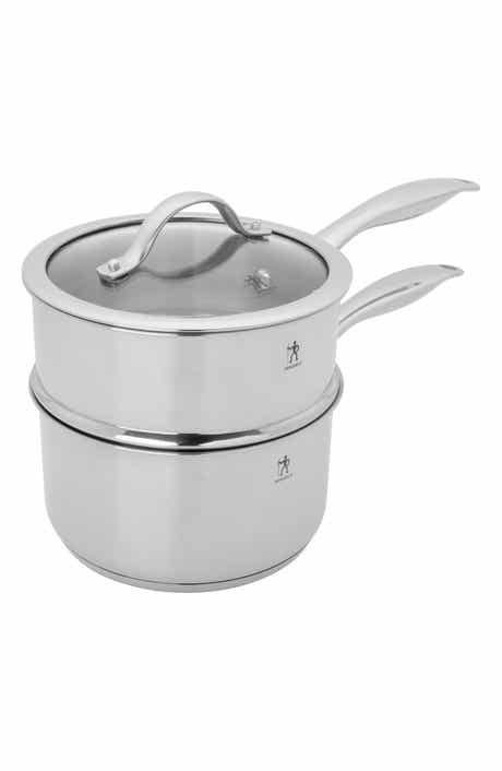 HENCKELS CUTLERY Aragon 2.5-Quart Stainless Steel Steamer & Sauce Pan with Lid