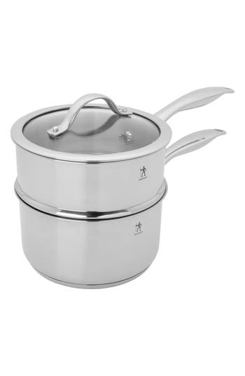 Henckels Cutlery Aragon 2.5-quart Stainless Steel Steamer & Sauce Pan With Lid In Silver