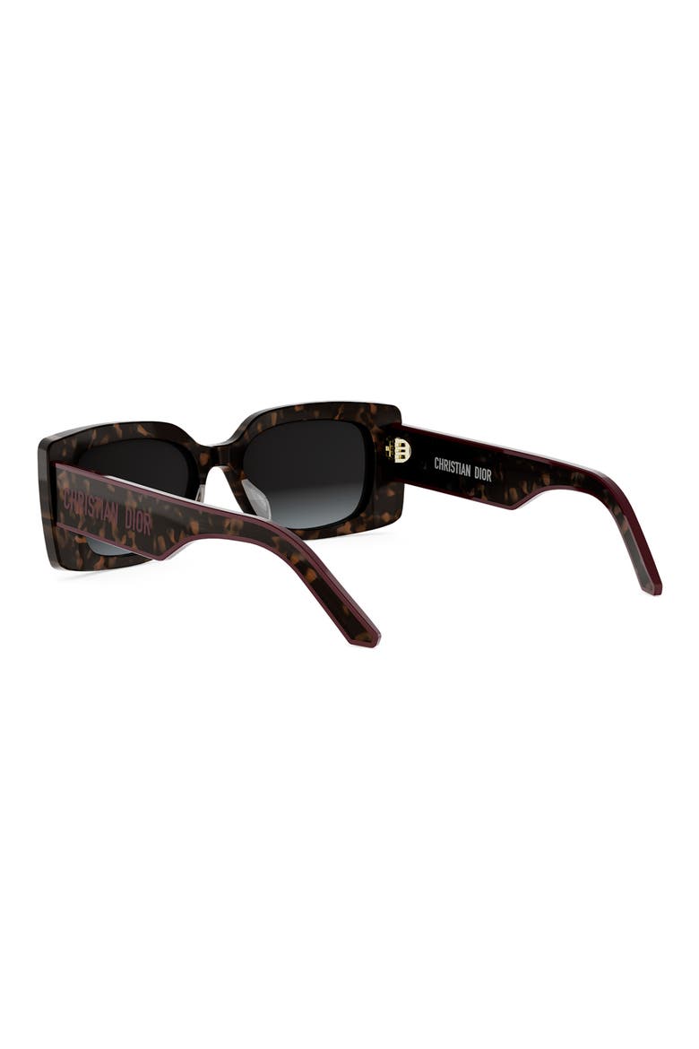 'DiorPacific S1U 53mm Rectangular Sunglasses, Alternate, color, HAVANA / GRADIENT SMOKE