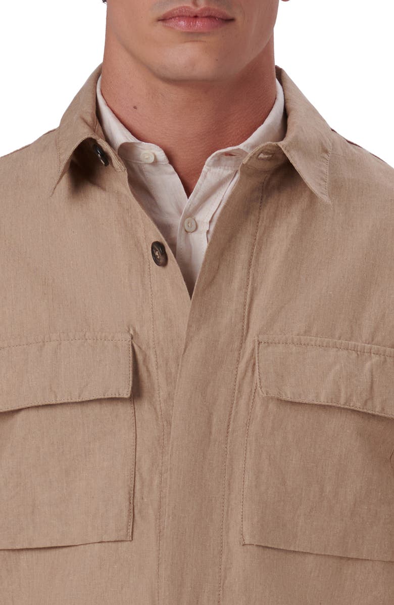 Bugatchi Linen Shirt Jacket, Alternate, color, 
