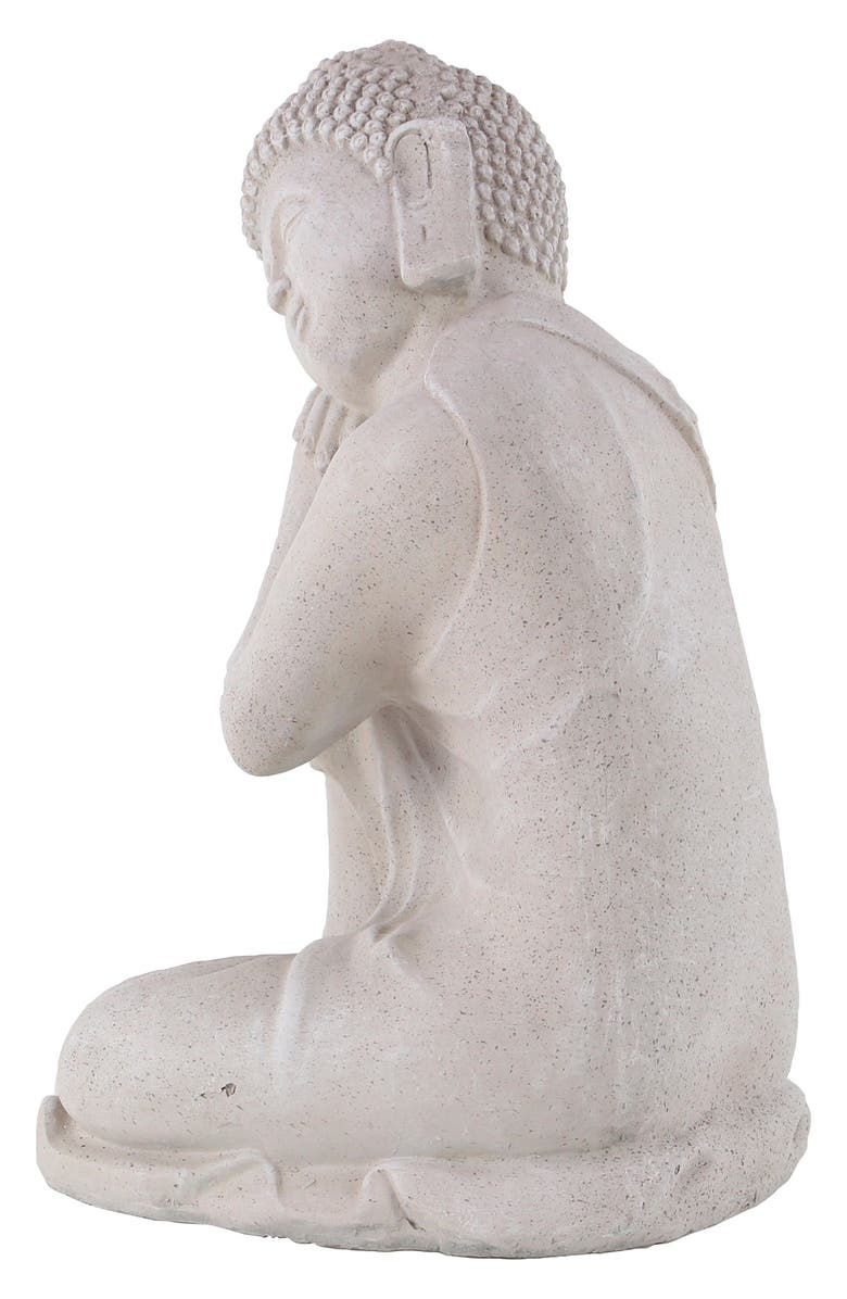 GINGER BIRCH STUDIO Gray Magnesium Oxide Traditional Buddha Garden Sculpture, Alternate, color, 