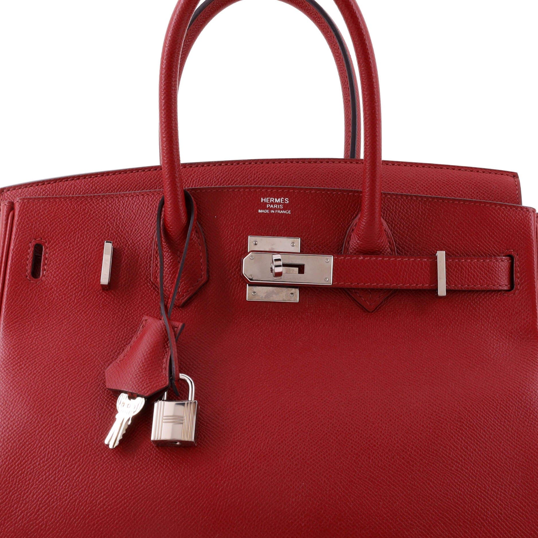 Pre-Owned Hermes Birkin Handbag Red Epsom with Palladium Hardware 30, Alternate, color, Rouge Grenat