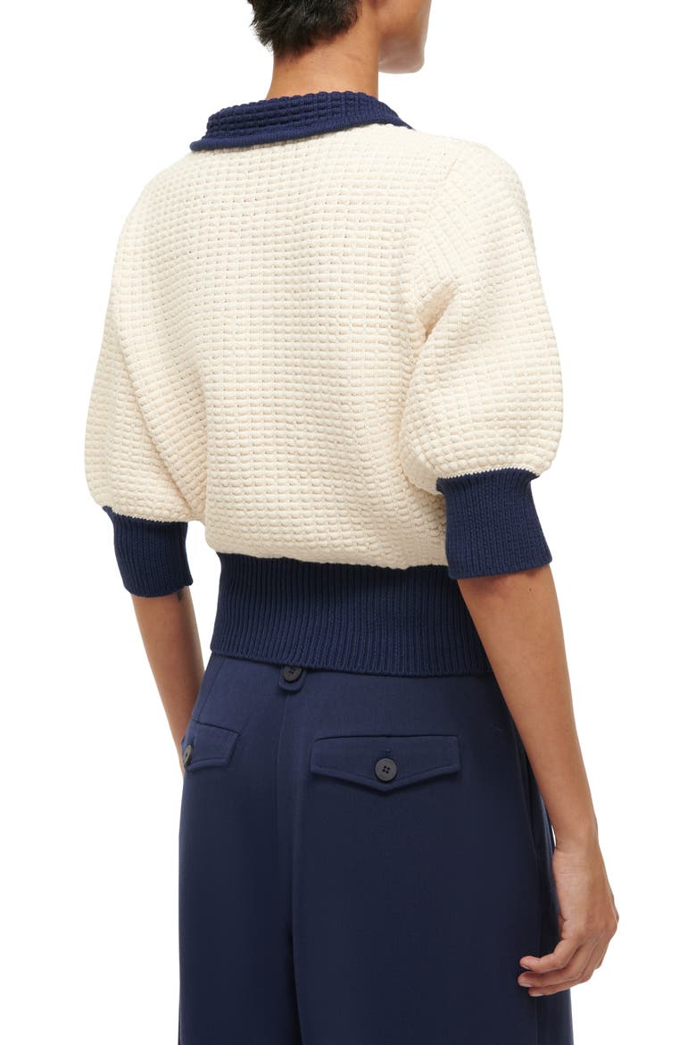 Altea Cotton Blend Sweater, Alternate, color, IVORY/ NAVY