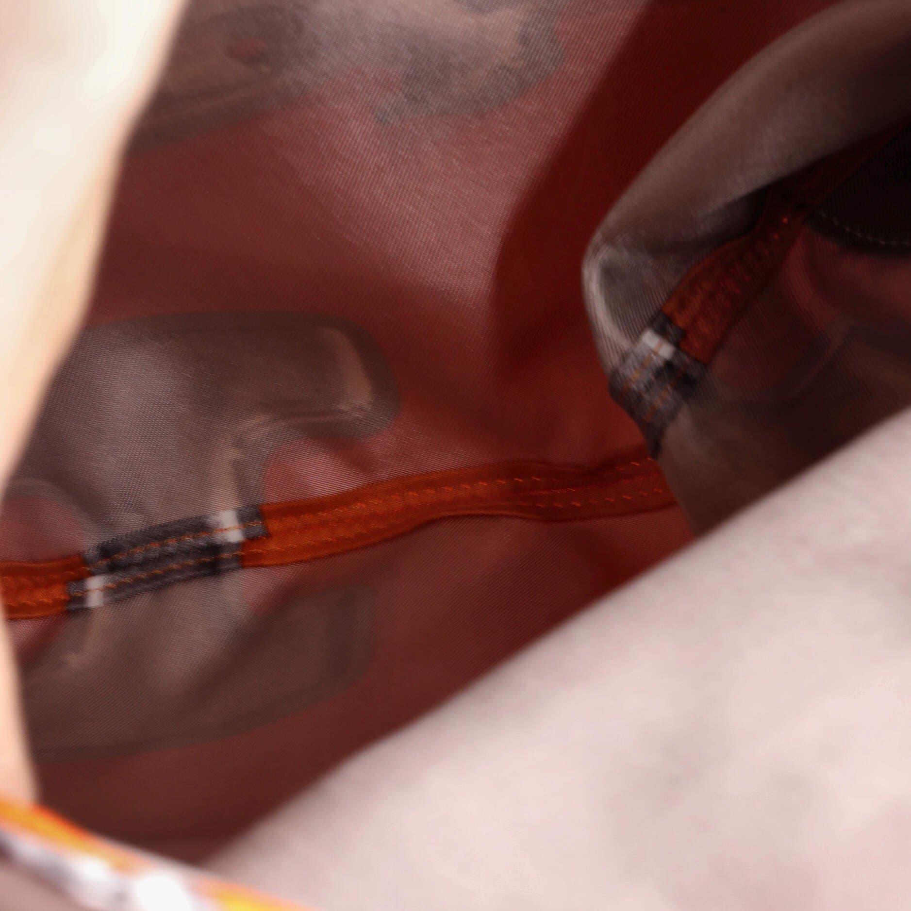 Pre-Owned Hermes Silky City Bag Printed Silk and Leather PM, Alternate, color, Orange