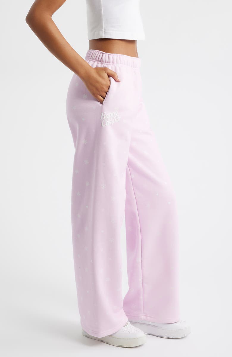 HAPPY CAMP3R Snow Angel Core Wide Leg Sweatpants, Alternate, color, Light Pink