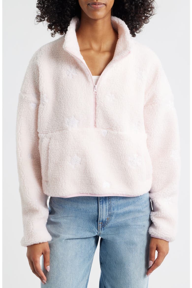 Snow Angel Elle Embroidered Faux Fur Pullover, Main, color, PASTEL PINK