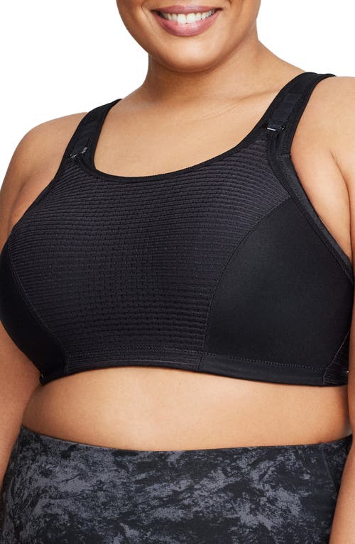 Glamorise Custom Control Sports Bra in Solid Black at Nordstrom, Size 34G