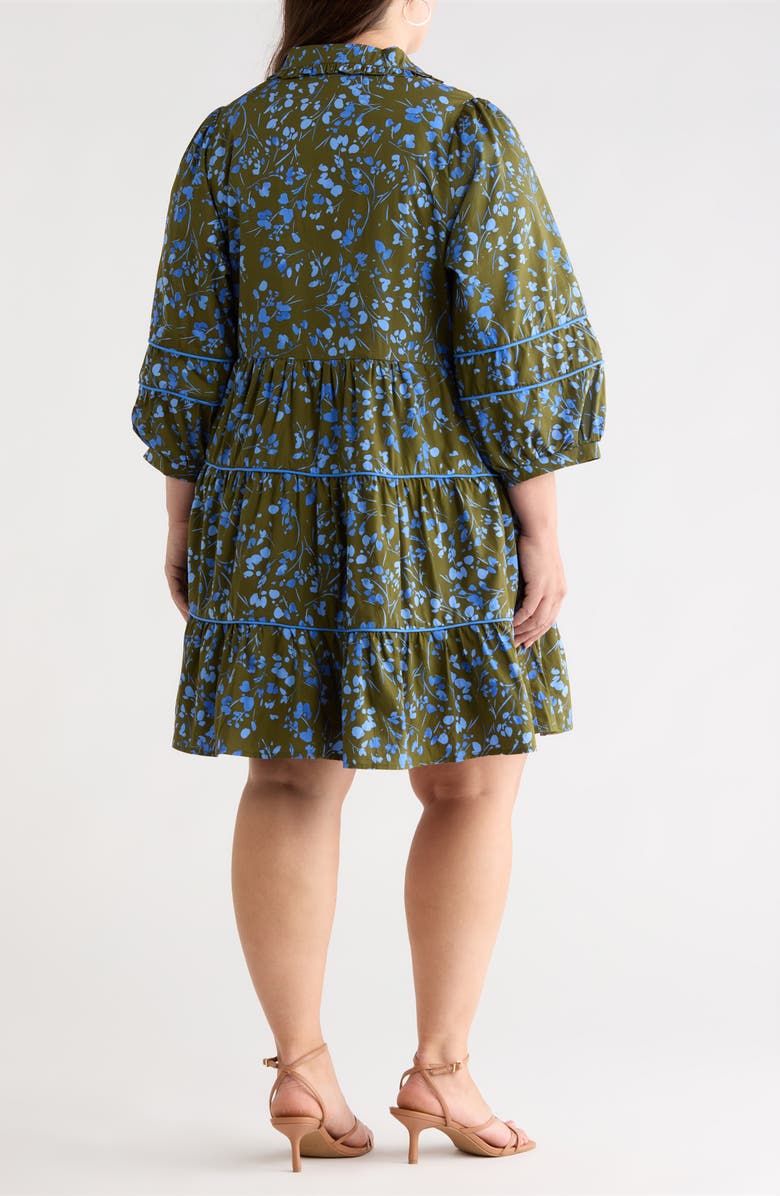 SUGARLIPS Solvay Floral Print Minidress, Alternate, color, Green-Blue-Mul