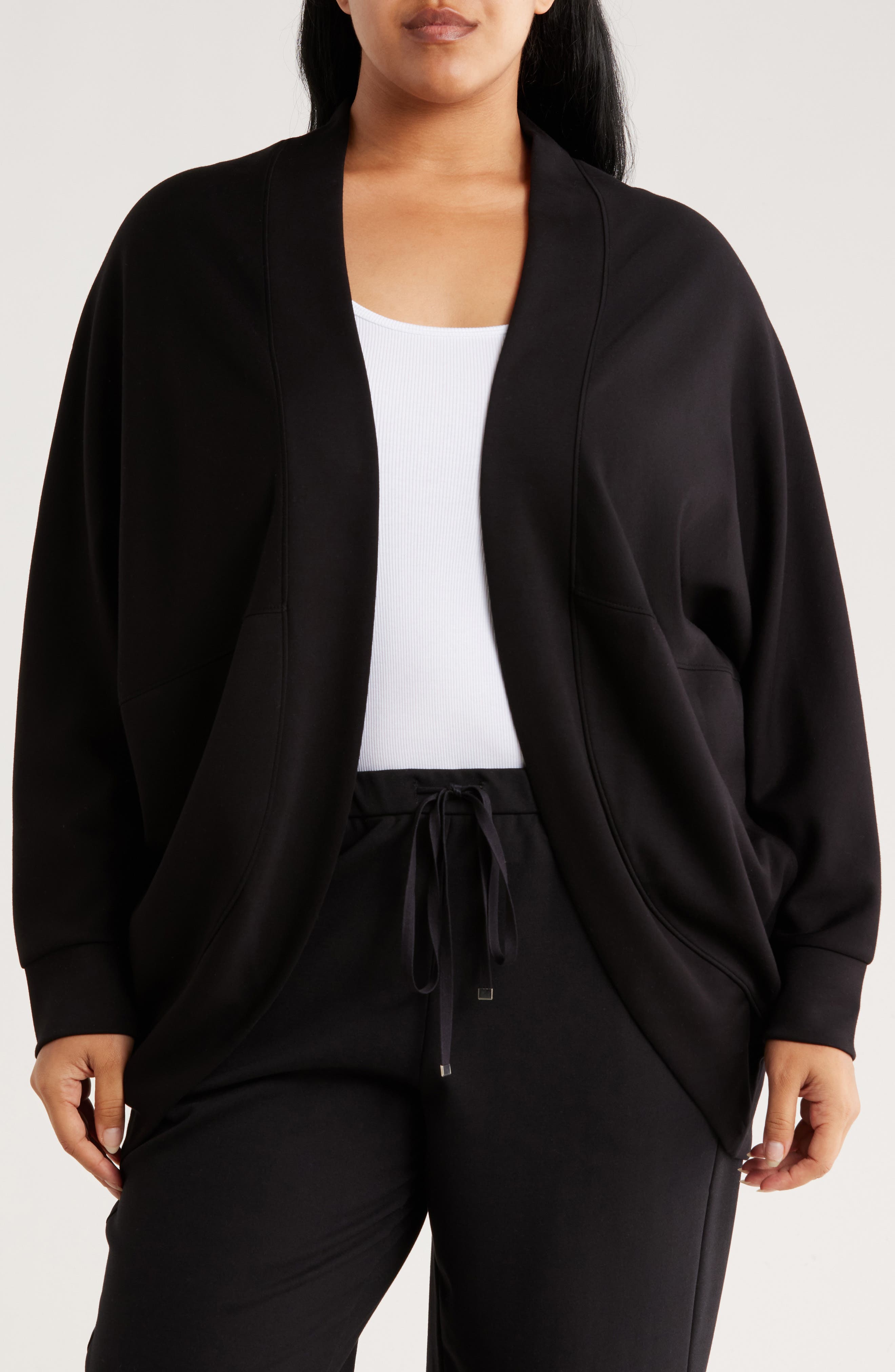 Caslon® Long Sleeve Scuba Knit Cocoon Cardigan