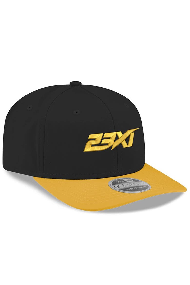 Men's New Era Black/Yellow 23XI Racing 9FIFTY Snapback Hat, Alternate, color, Black