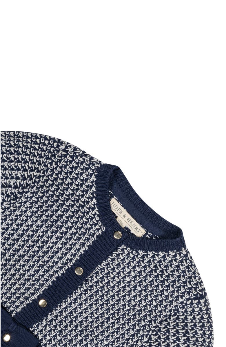 Hope & Henry Baby Girls' Organic Fancy Tweed Cardigan, Infant, Alternate, color, Chunky Navy Tweed