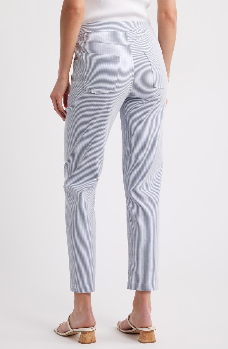 Hue Spring Stripe Cigarette Pull-On Pants, Alternate, color,