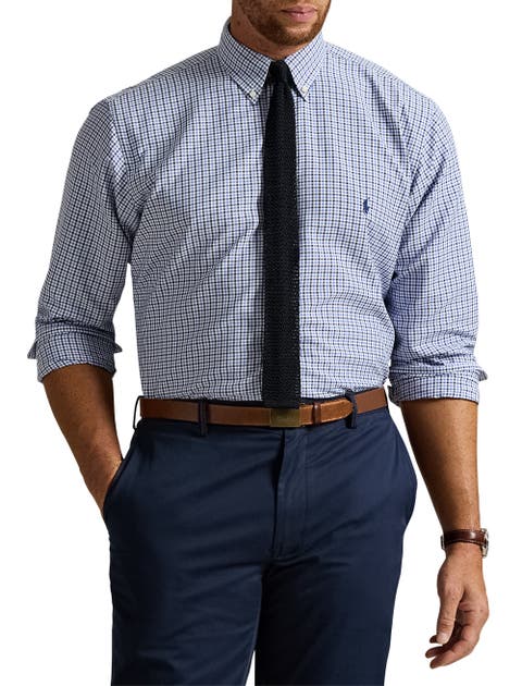 Big & Tall Performance Oxford Gingham Sport Shirt