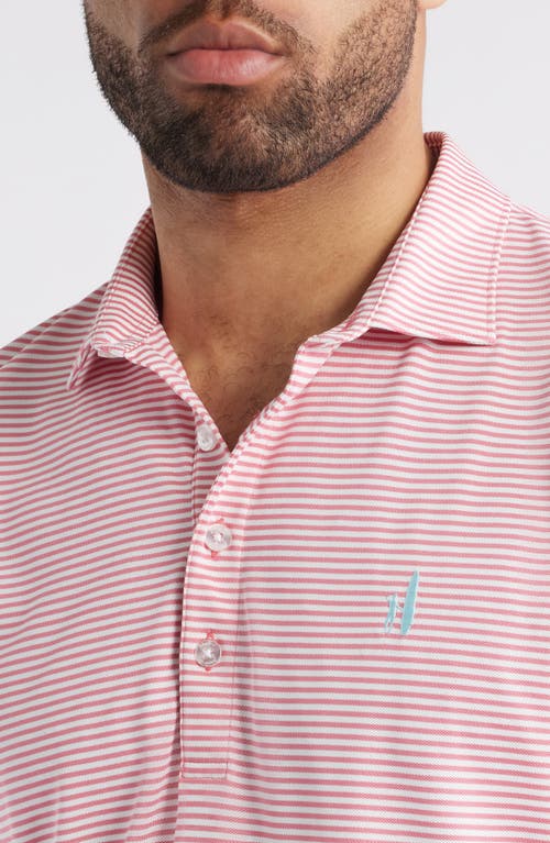 Johnnie-o Dru Stripe Performance Polo In Pink