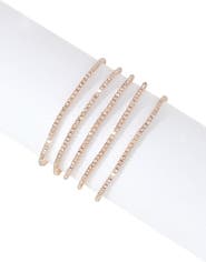 Adornia Set of 5 Crystal Tennis Stretch Bracelets