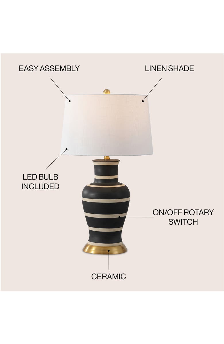 JONATHAN Y Julian Traditional Classic Ceramic Urn LED Table Lamp, Alternate, color, Black/Beige