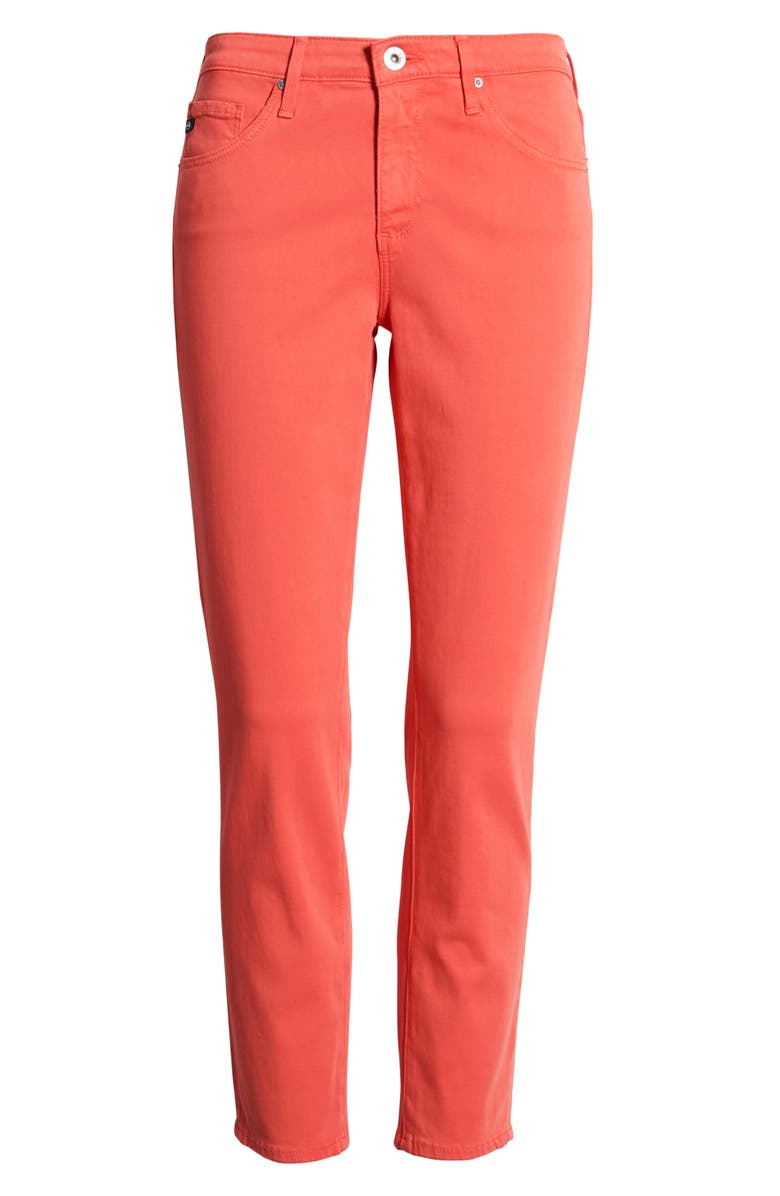 AG The Prima Mid Rise Crop Cigarette Jeans, Alternate, color, Faded Azalea