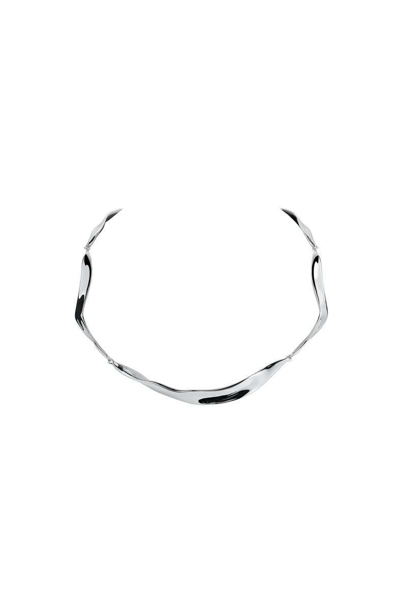 RETRO CHIC Ripple Necklace, Main, color, Silver
