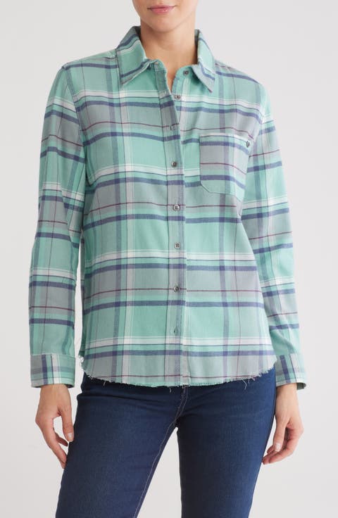 Boyfriend Plaid Cotton Button-Up Shirt